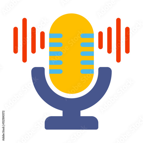 Podcasting flat icon