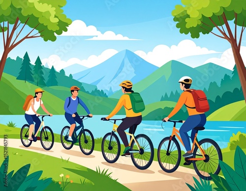 People enjoying sustainable outdoor activities