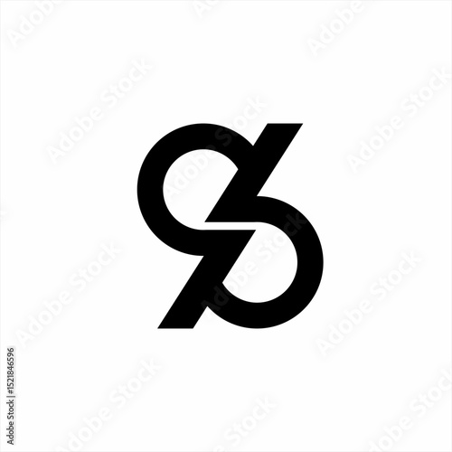 Abstract number 986 logo design with infinity concept.