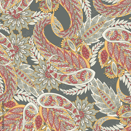 Floral Vector seamless paisley pattern.