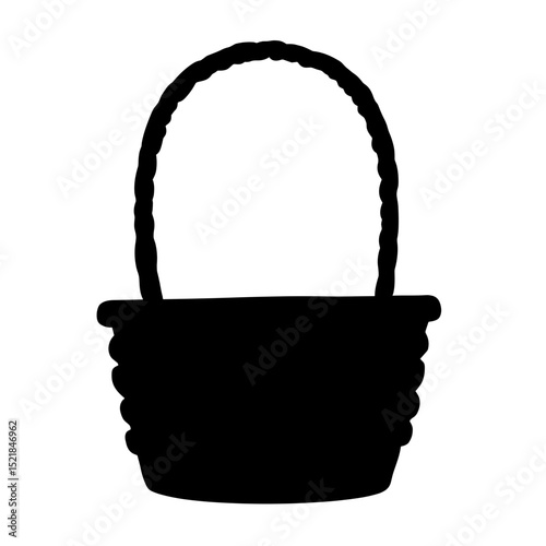 A simple yet elegant basket, its woven texture beautifully captured in a striking silhouette, poised in anticipation of the upcoming harvest.