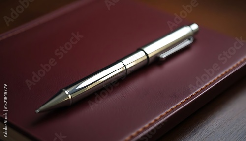 pen sitting on top of a red book