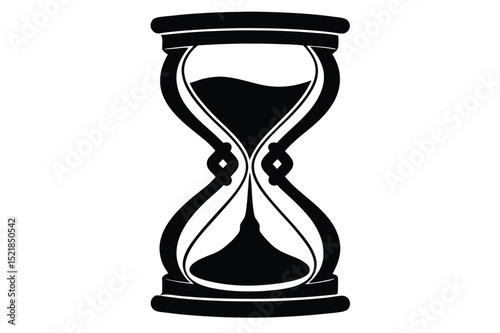 Silhouette of an Hourglass Illustrating the Passage of Time with Flowing Sand