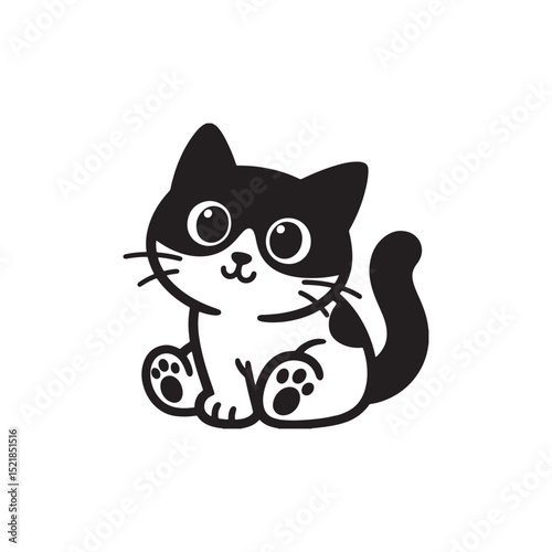 Adorable Cat Silhouette Logo