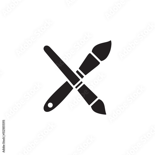 Artistic Brush Cross Logo
