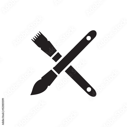 Artistic Brush Cross Logo