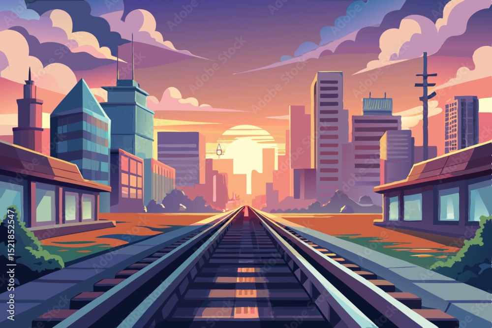 Fototapeta premium China urban downtown cityscape at night with car light motion on highway and street traffic, business skyscraper architecture against sunset skyline