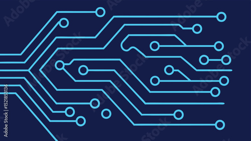 Abstract blue tech circuit lines vector design suitable for technology and innovation concepts
