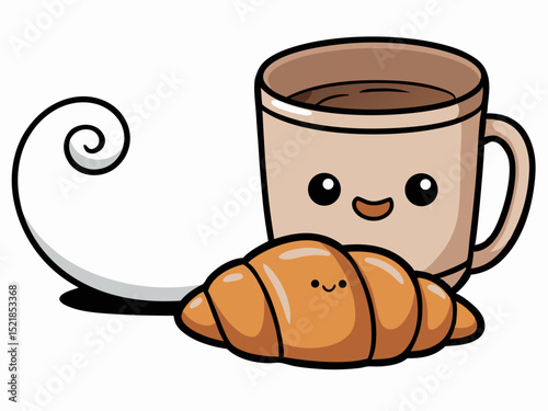 cup of coffee and croissant