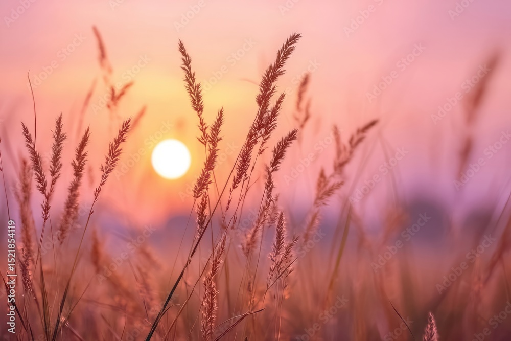Naklejka premium Sunset grass silhouette isolated on white background