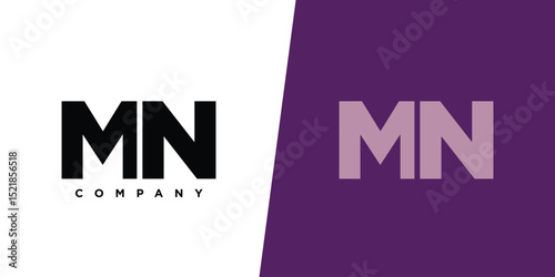 Letter M and N, MN logo design template. Minimal monogram initial based logotype.