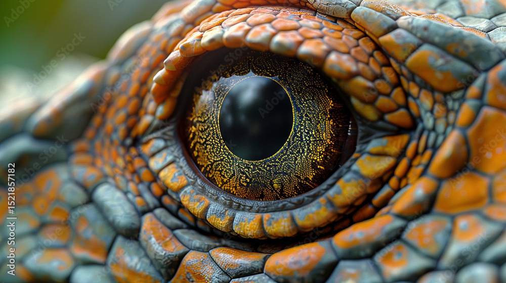 Fototapeta premium Intense Gaze: Reptilian Predator on the Prowl