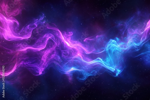 Abstract nebula with purple and blue ethereal formations