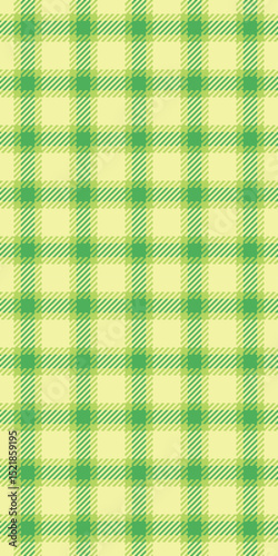 Rural background texture plaid, 1960s check textile tartan. Deluxe pattern fabric seamless vector in green and lime colors.