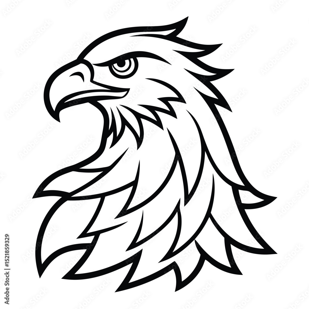 Obraz premium eagle Line art vector icon on a white background