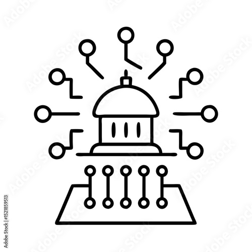 Digital government technology innovation vector icon for smart city and e governance solutions design