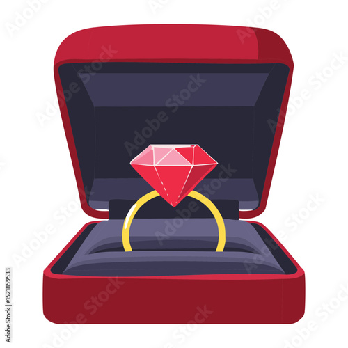 Striking Ruby Engagement Ring Display