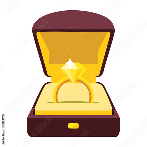 Beautiful Golden Ring in a Classic Case