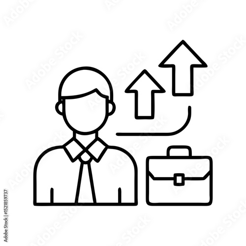 Business growth career development vector icon illustration for professional success and advancement