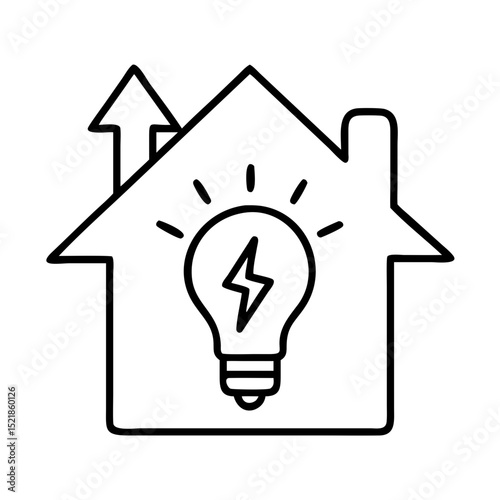 Find energy efficient home solutions with lightbulb house icon for smart home improvement ideas