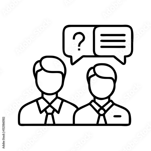Business people question and answer discussion teamwork collaboration communication vector icon design
