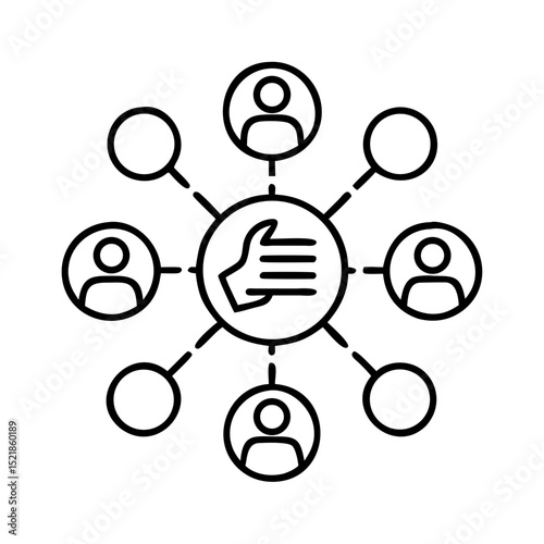 Community engagement icon for social media marketing and business networking and collaboration concept design