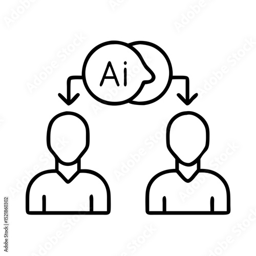 Ai artificial intelligence influence on human interaction and communication with ai technology concept
