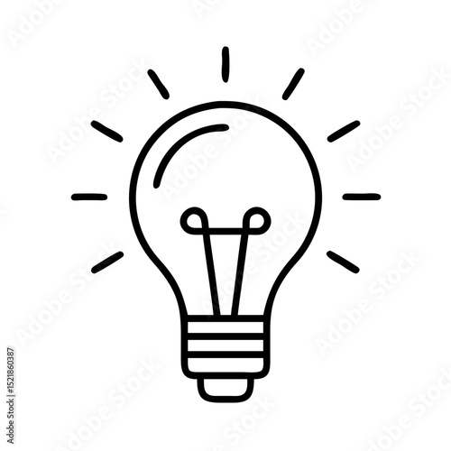 Light bulb icon vector illustration, idea and inspiration concept, creative thinking symbol design element