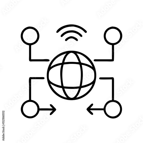Global network connection internet of things iot worldwide communication technology vector design