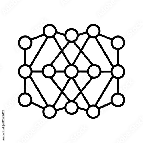Network diagram illustration for social media connection and complex communication visualization concept