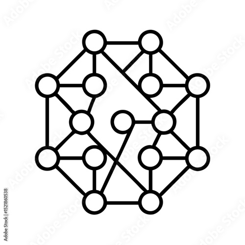Download complex network graph illustration: interconnected nodes and lines vector design element art