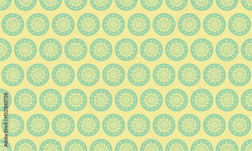 Seamless pastel green and yellow circular pattern.  Perfect for textile design, website backgrounds, or any project needing a subtle yet elegant repeating design.