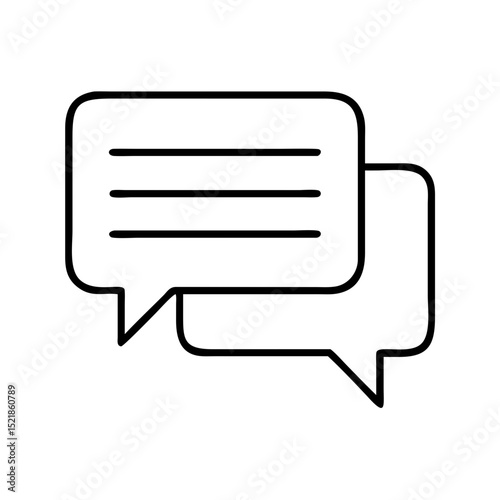 Outline speech bubbles vector, message icon, conversation graphic, chat symbol, talk sign design