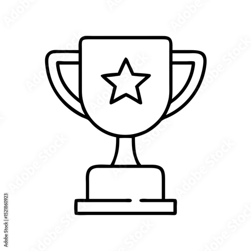 Trophy icon vector, achievement symbol, award graphic, winner illustration, champion prize design element