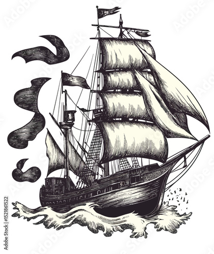 pirate ship in the sea