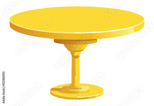 Gold Base Yellow Round Dining Table