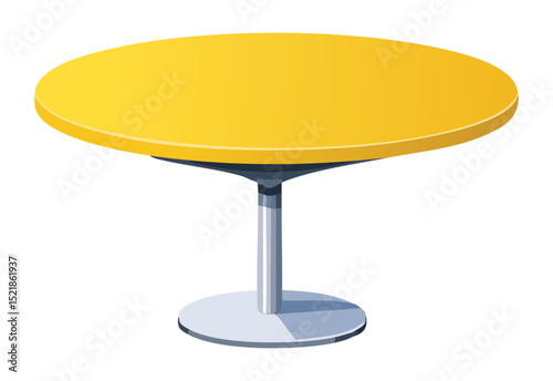 Bright Yellow Round Table Light Base