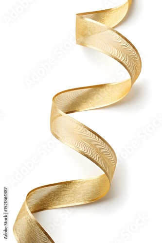 golden ribbon isolated on white background