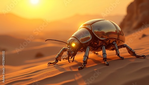 Robot Beetle Crawling on Sand