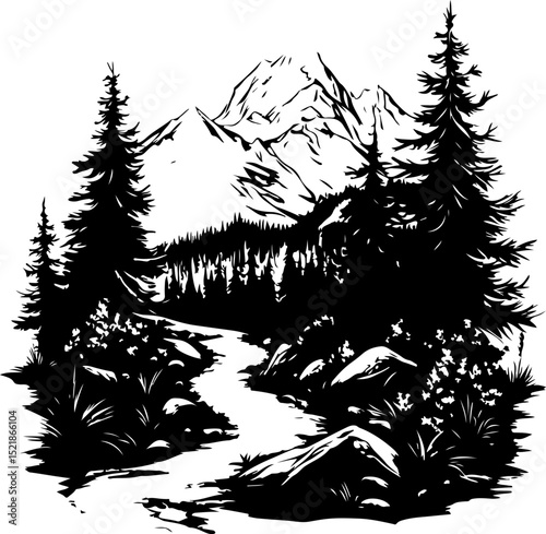 tree, christmas, winter, snow, forest, fir, vector, holiday, pine, landscape, nature, illustration, xmas, celebration, trees, seamless, season, decoration, cold, pattern, card, christmas tree, silhoue