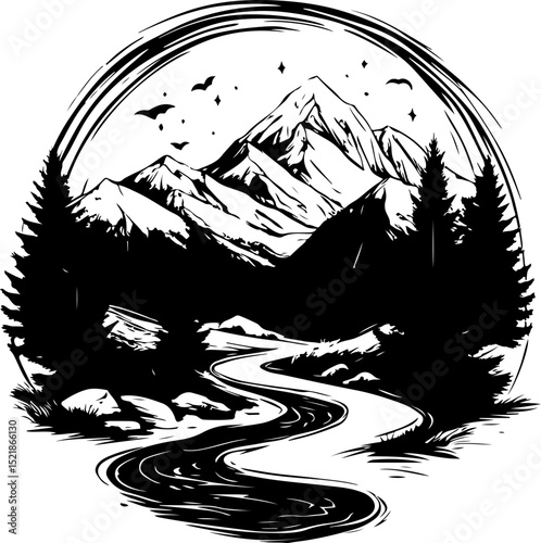 tree, christmas, winter, snow, forest, fir, vector, holiday, pine, landscape, nature, illustration, xmas, celebration, trees, seamless, season, decoration, cold, pattern, card, christmas tree, silhoue