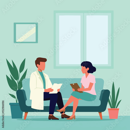 Vector illustration of businessmen and businesswomen working at desks in a modern office environment – perfect for corporate teamwork, productivity, meetings, and professional workplace concepts.