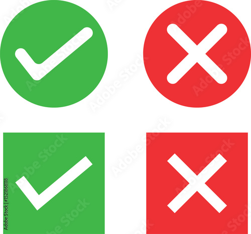 Clean and modern Approved and Rejected icon sets in circle and square style. Includes checkmarks, tick, close, right, wrong and check and cancel symbols.