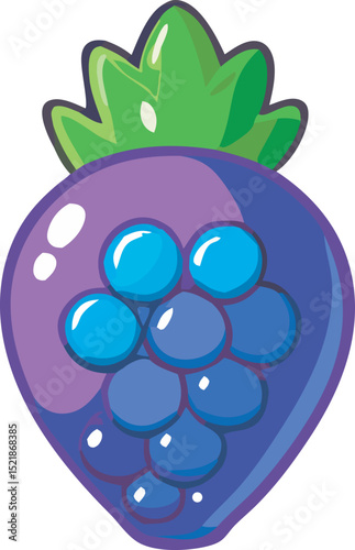 A purple berry vector on a white background