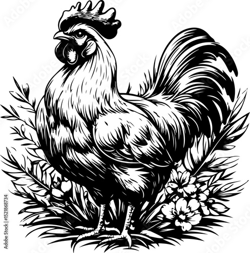 chicken, rooster, bird, animal, vector, hen, farm, illustration, poultry, beak, cartoon, cockerel, drawing, feather, sketch, animals, art, chick, birds, nature, feathers, fowl, design, farm animal, eg