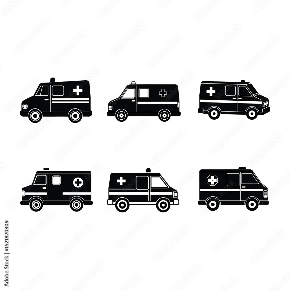 Fototapeta premium Modern clean beautiful Ambulance Car vector editable icon graphic design 