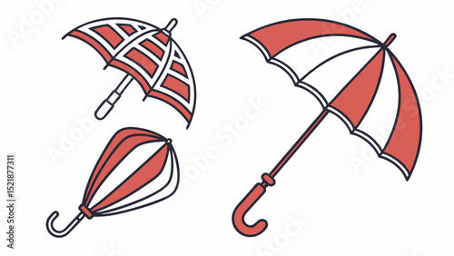 Stylish Umbrellas Red and White Designs, Classic and Modern Styles
