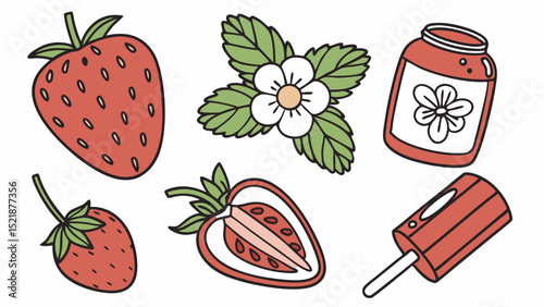 Delicious Strawberry Illustrations  Perfect for Recipes, Cards, and More!