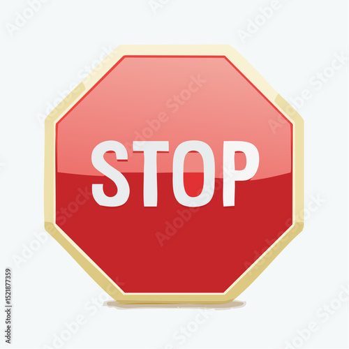 A clean vector of the classic red STOP sign, ideal for road safety themes