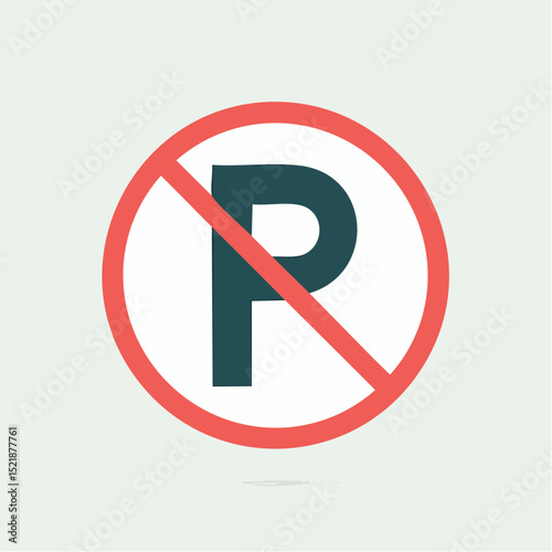 Vector icon of a classic no parking sign, clear and uncluttered